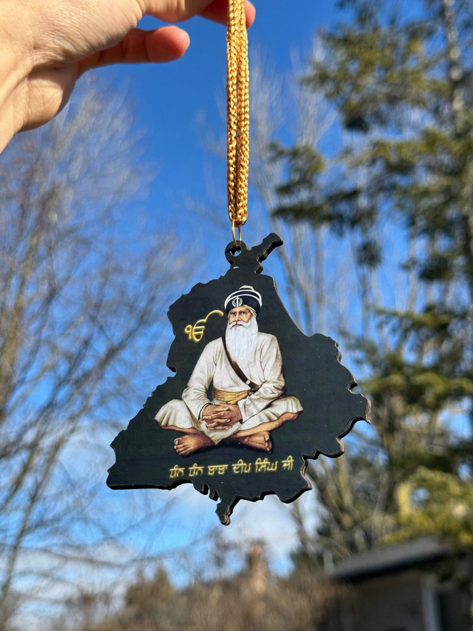 2CF9E14F-66AE-4655-83C8-D80EB50AA8EF.jpg Punjab Map Baba Deep Singh Ji | Car Hanging - Image 1